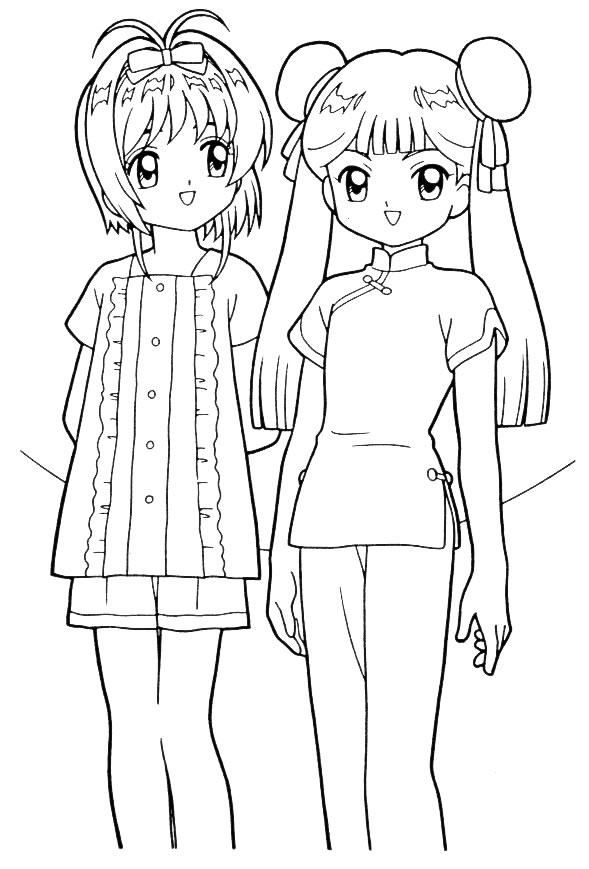 coloriage sakura et stephanie